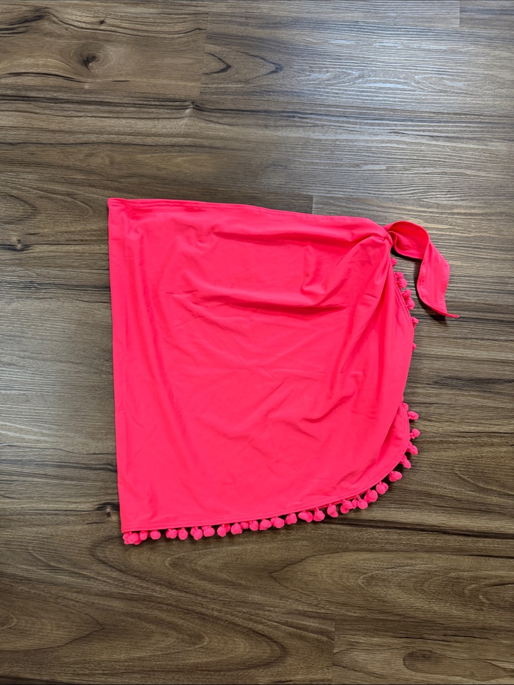 Lilly Pulitzer bright coral Pom Pom Swim Sarong Xs/S